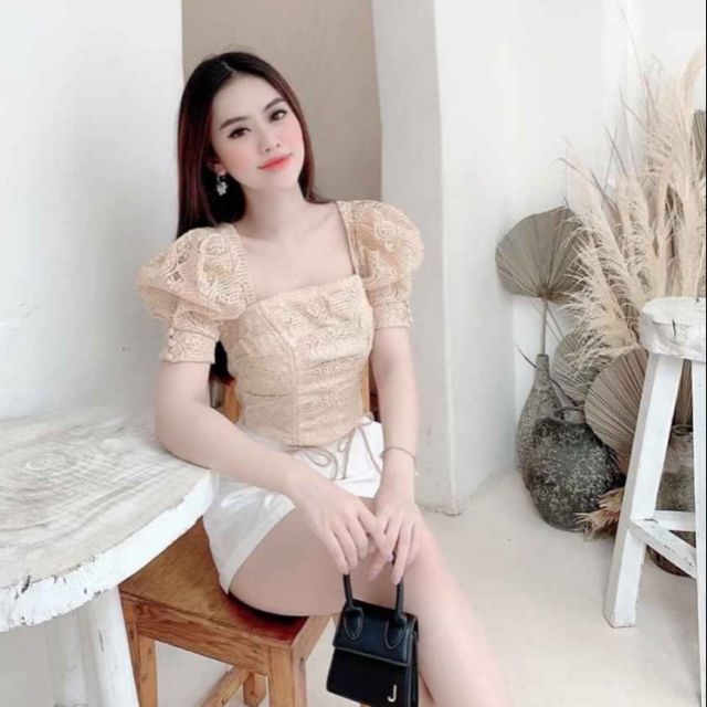 [Mã WASKT304 giảm 15% tối đa 30K đơn 99K] Áo ren tay phồng rút dây | BigBuy360 - bigbuy360.vn