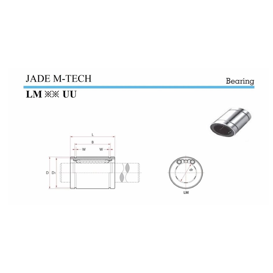 Vòng Bi LM5 LM6 LM8 LM10 LM12 LM16 LM20 LM25 LM30  LM5L LM6L LM8L LM10L LM12L LM16L LM20L LM25L LM30L