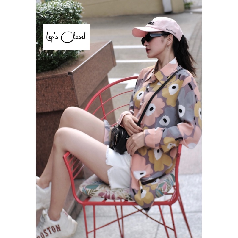 Áo sơ mi nữ Lụa Hoa cá tính , áo sơ mi tay dài siêu đẹp , áo giấu quần cá tính | BigBuy360 - bigbuy360.vn