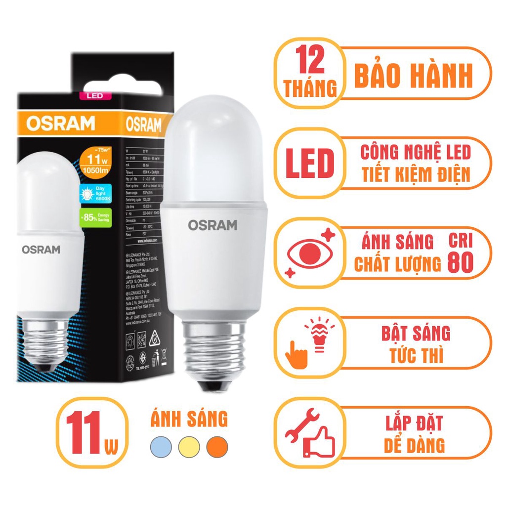 Bóng đèn LED Eco Stick G3 E27 OSRAM -  Thiết kế nhỏ gọn, thay thế cho bóng 3U
