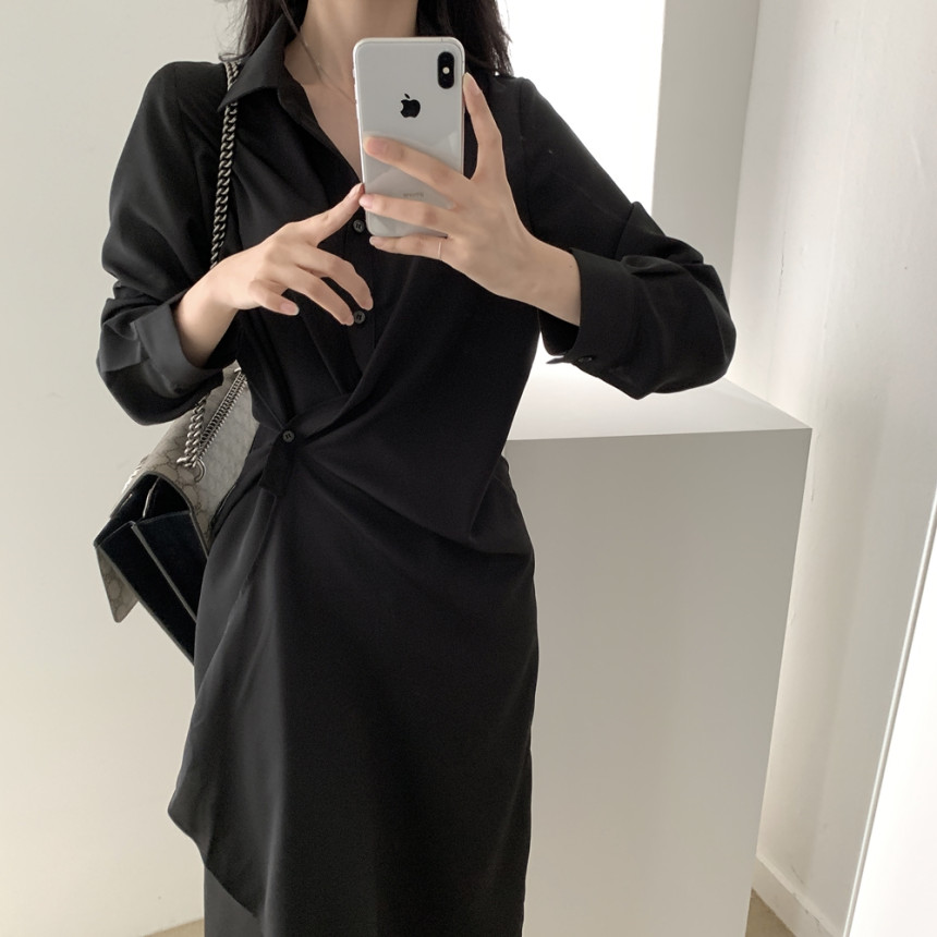 Đầm Sơ Mi Dài Tay Ôm Eo Thời Trang Mùa Thu 2020 Dành Cho Nữ | BigBuy360 - bigbuy360.vn