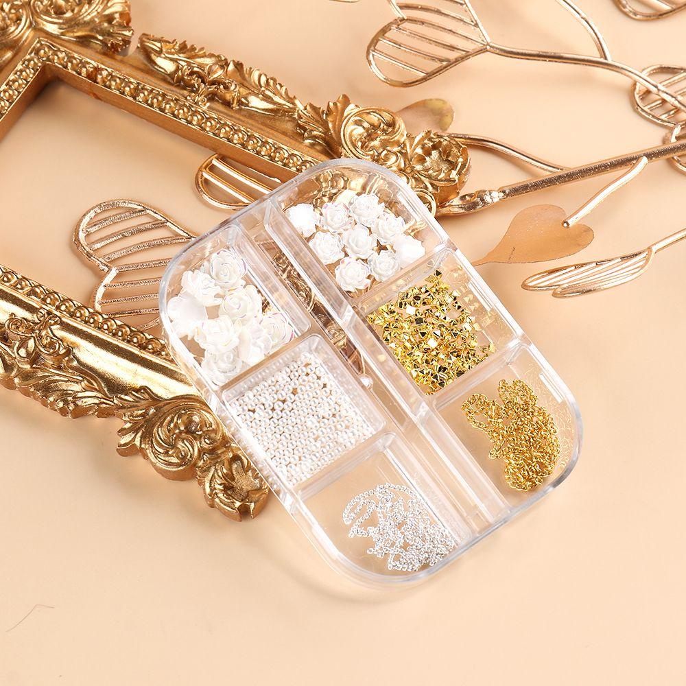 Phụ Kiện Trang Trí Móng Nghệ Thuật Hình Hoa Hồng Trắng 3D Bằng Nhựa Resin Charms