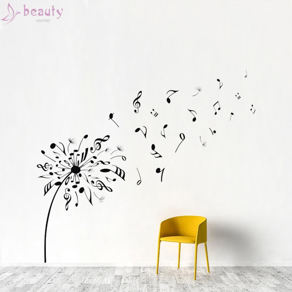Miếng dán tường hình nốt nhạc/hoa trang trí nhà cửa