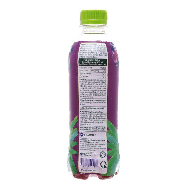 Thùng 24 Chai Nước Nho &amp; Nha Đam Vfresh 350ml/chai