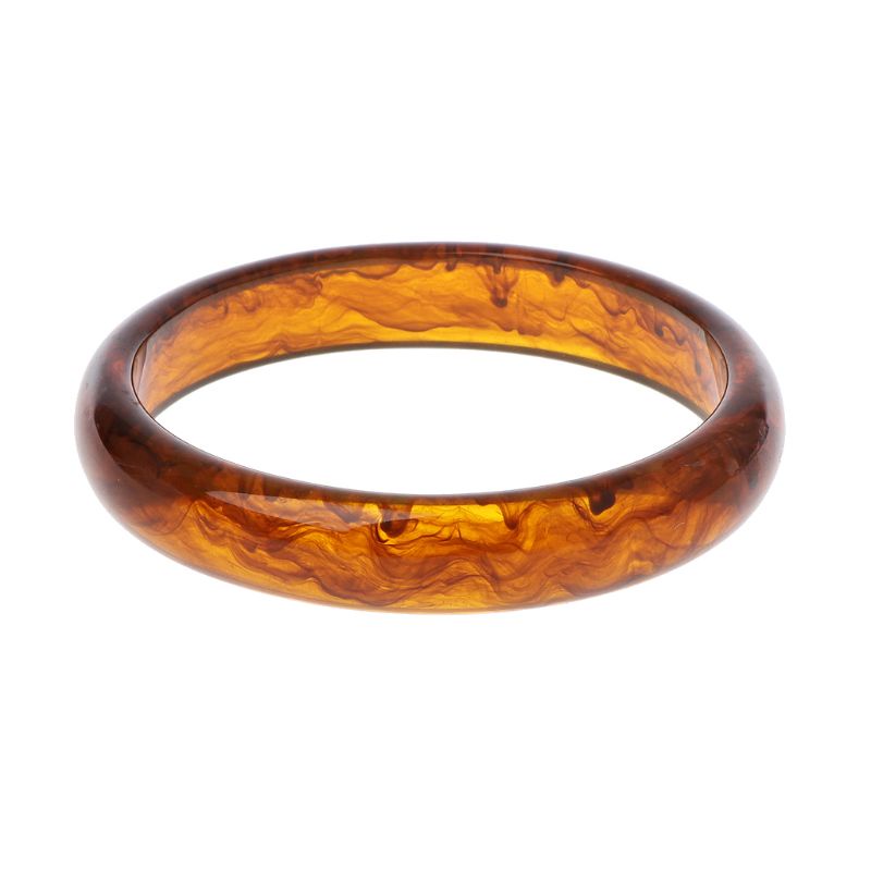 Vòng đeo tay bằng nhựa acrylic màu nâu họa tiết da báo thời trang cho nữ