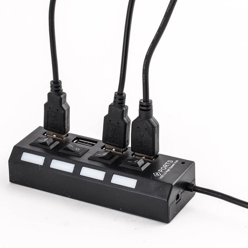 Bộ chia USB 4 cổng có công tắc USB 20 4 Port Super Hub 480Mbps