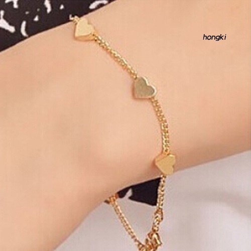 Vòng đeo tay kiêm lắc chân họa tiết ngôi sao và trái tim phong cách hợp thời trang cho nữ