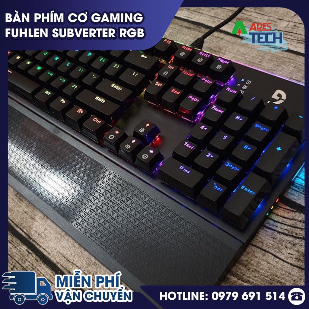 Bàn phím cơ gaming Fuhlen Subverter RGB - BẢO HÀNH 24 THÁNG - Bàn phím cơ quang học đèn LED RGB