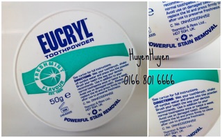 Bột đánh trắng răng Eucryl hàng xách tay Anh