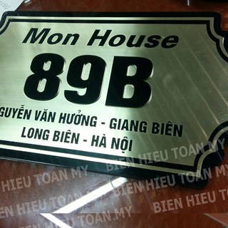 Biển số nhà đồng + mica độc đáo
