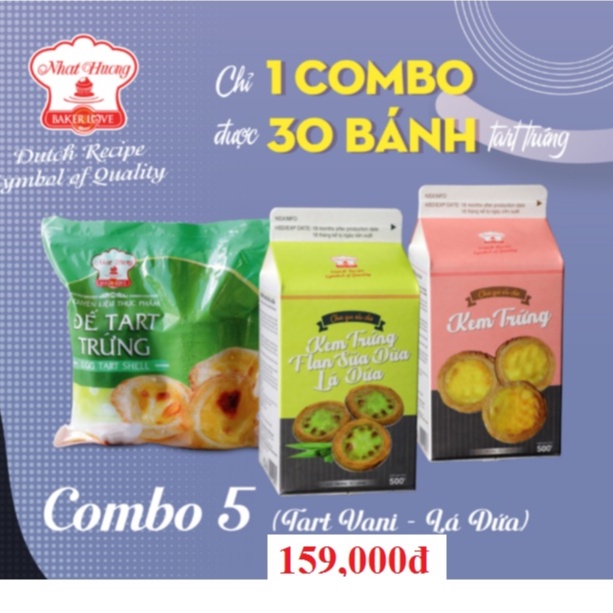 *HỎA TỐC*COMBO TART TRỨNG VÀ KEM TRỨNG LÁ DỨA - KEM TRỨNG VANI SIÊU TẾT KIỆM