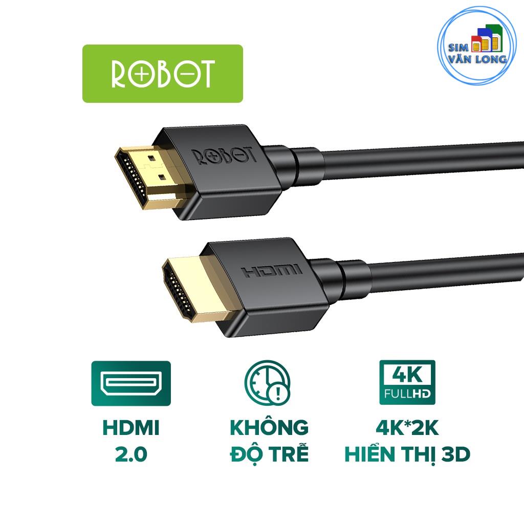 Cáp Kết Nối Cổng HDMI ROBOT RFH02/RFH03 Hỗ Trợ Độ Phân Giải 4K Chiều Dài 2M/3M - Dùng Kết Nối Máy Chiếu TV Với Laptop