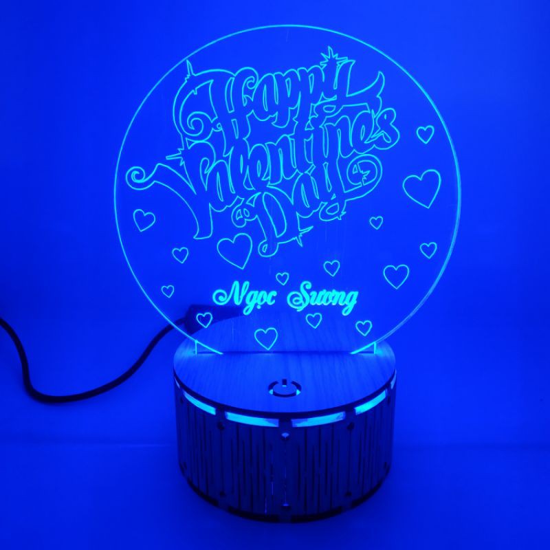Đèn Ngủ Led 3D - Valentines Day Khắc Tên Theo Yêu Cầu