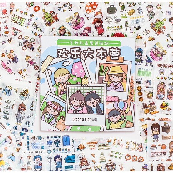 Set 5 tấm, tờ sticker DIY washi tape, cute dán trang trí, làm sổ handmade, không trùng hình