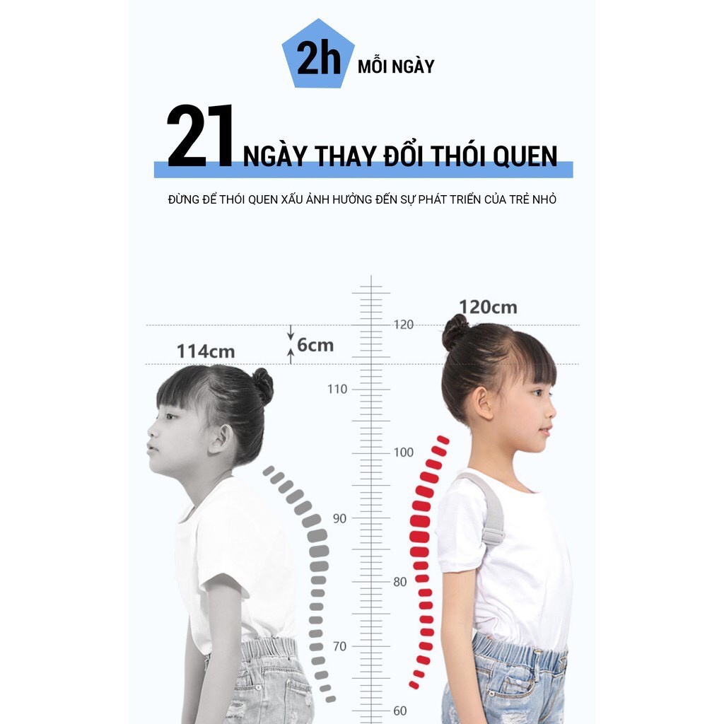 Đai chống gù lưng thông minh Smart Pose, Đai lưng chống gù trẻ em, người lớn cảm biến rung cảnh báo ngồi sai tư thế