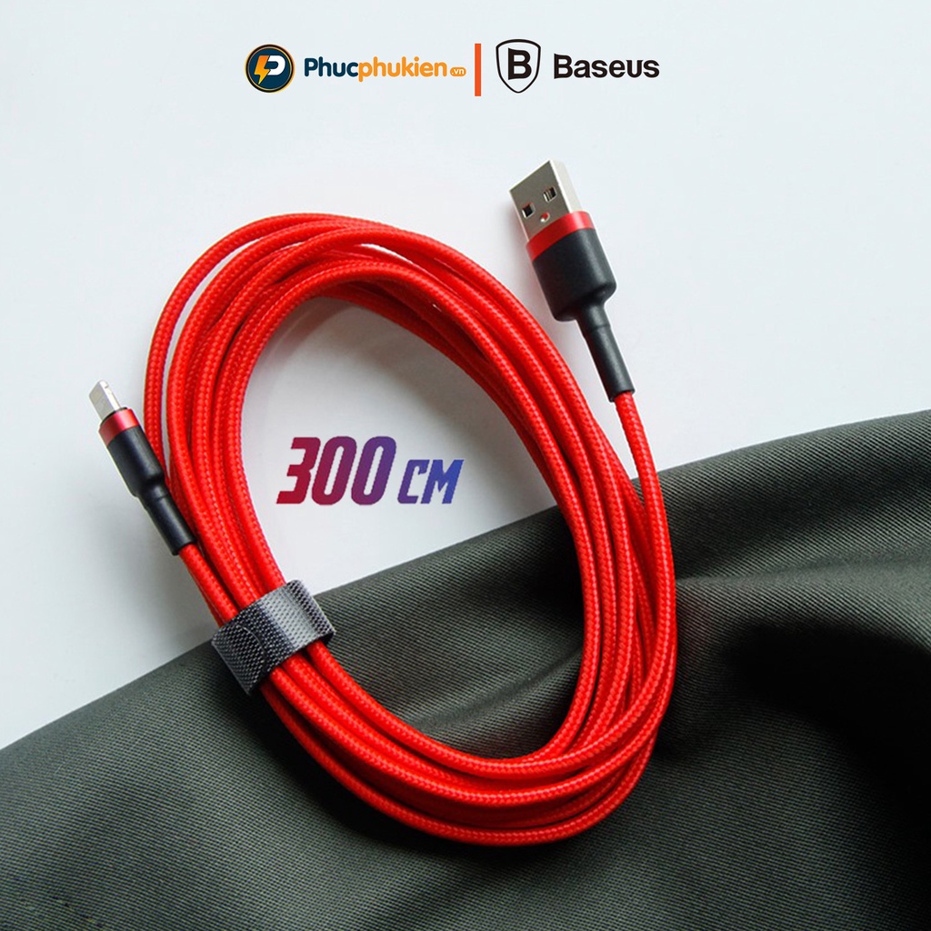 Dây sạc 3m chính hãng Baseus Cafule hỗ trợ sạc nhanh 10w cho 13 pro mã trở xuống Phúc Phụ Kiện HCM