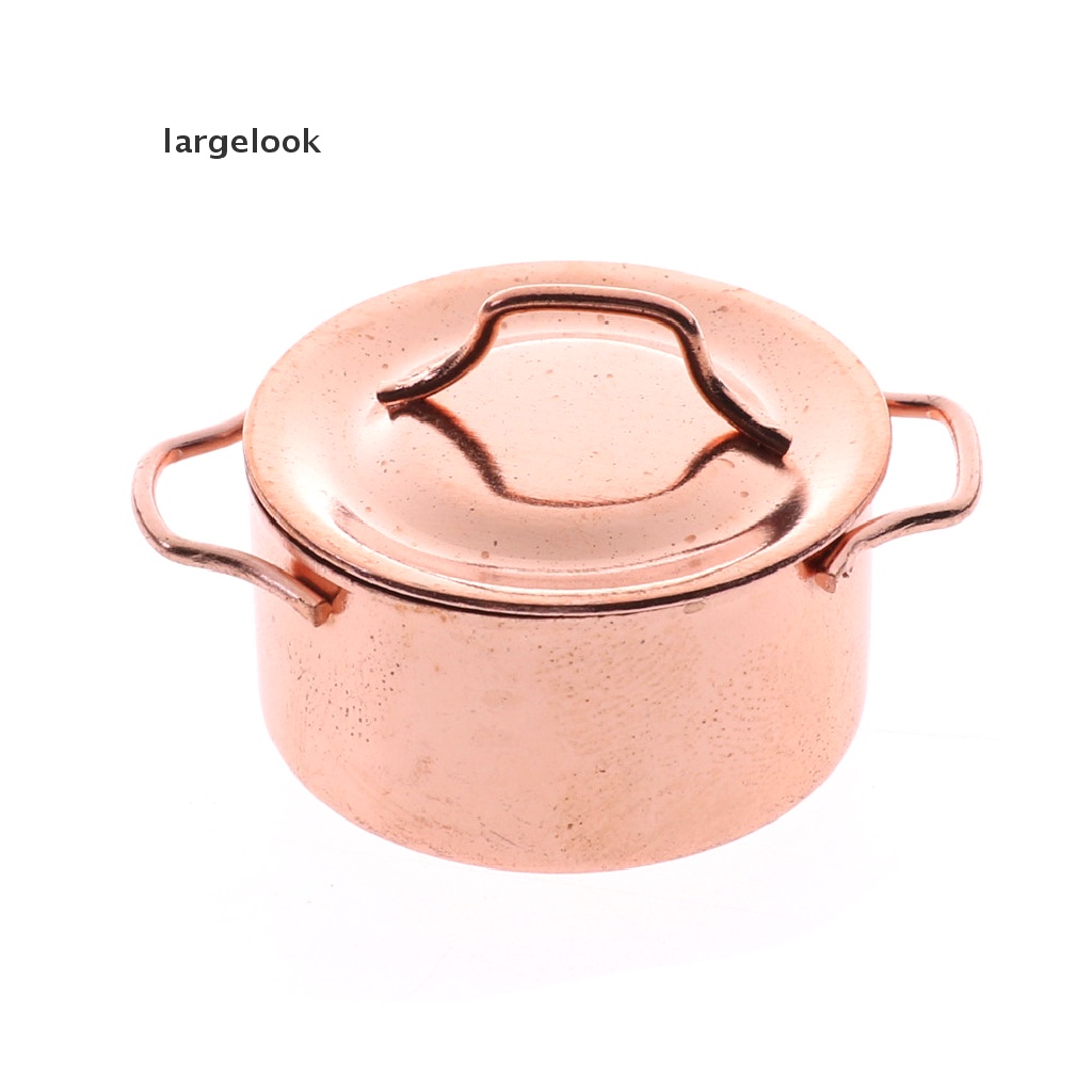 Nồi Nấu Ăn Có Nắp Bằng Đồng Tỉ Lệ 1 / 12 Trang Trí Nhà Búp Bê ♨Nóng Bỏng