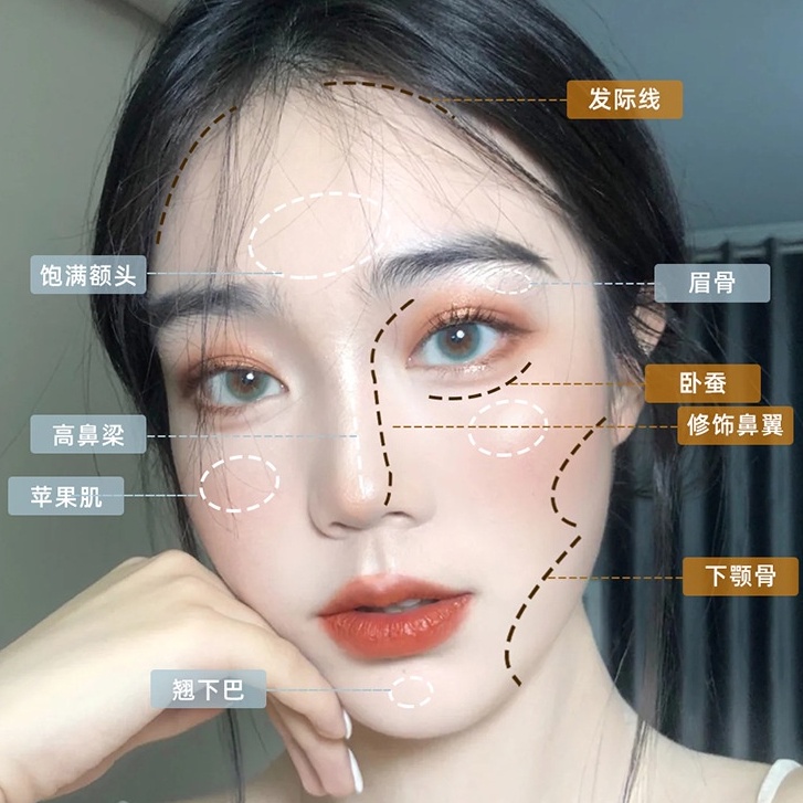 Bảng Phấn Bắt Sáng Tạo Khối Chuyên Nghiệp Thương Hiệu Mo Randy Chất Lượng Cao
