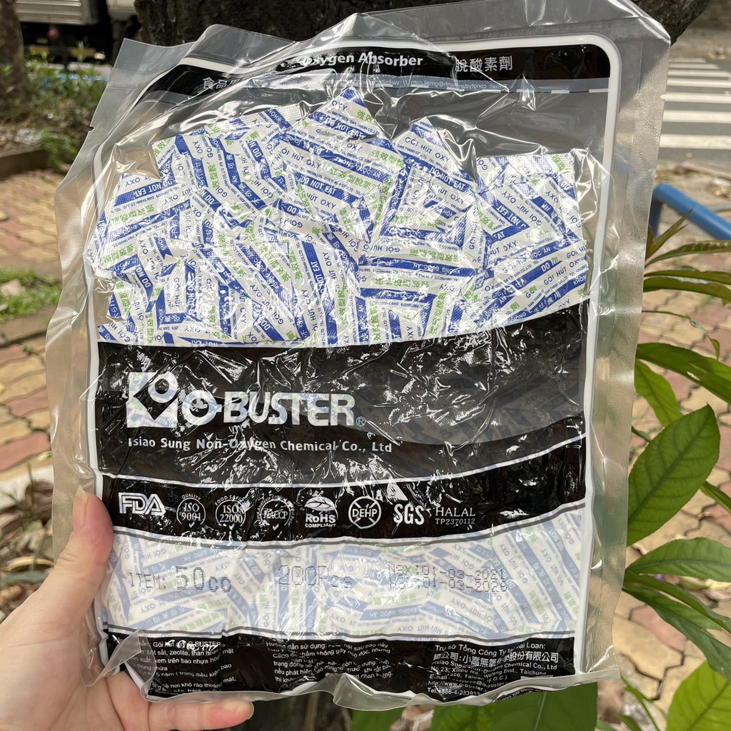 Túi hút ẩm thực phẩm O-BUSTER 50cc (200 gói)