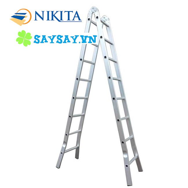 Thang nhôm NIKITA - NIKA 25 - Chữ A: 2.4m - Duỗi thẳng: 4.8m - BH 2 năm