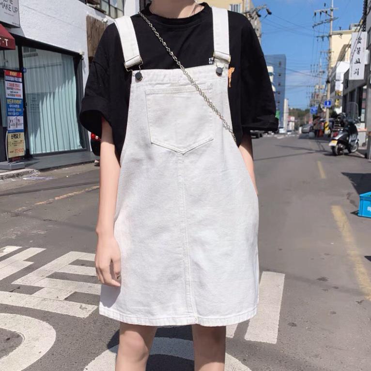 Váy Yếm Nữ Kaki Hai Dây Dáng Rộng Hottrend TDSHOP, Váy Jeans Bò Nhiều Màu Sắc Ulzzang Cực Dễ Phối Đồ