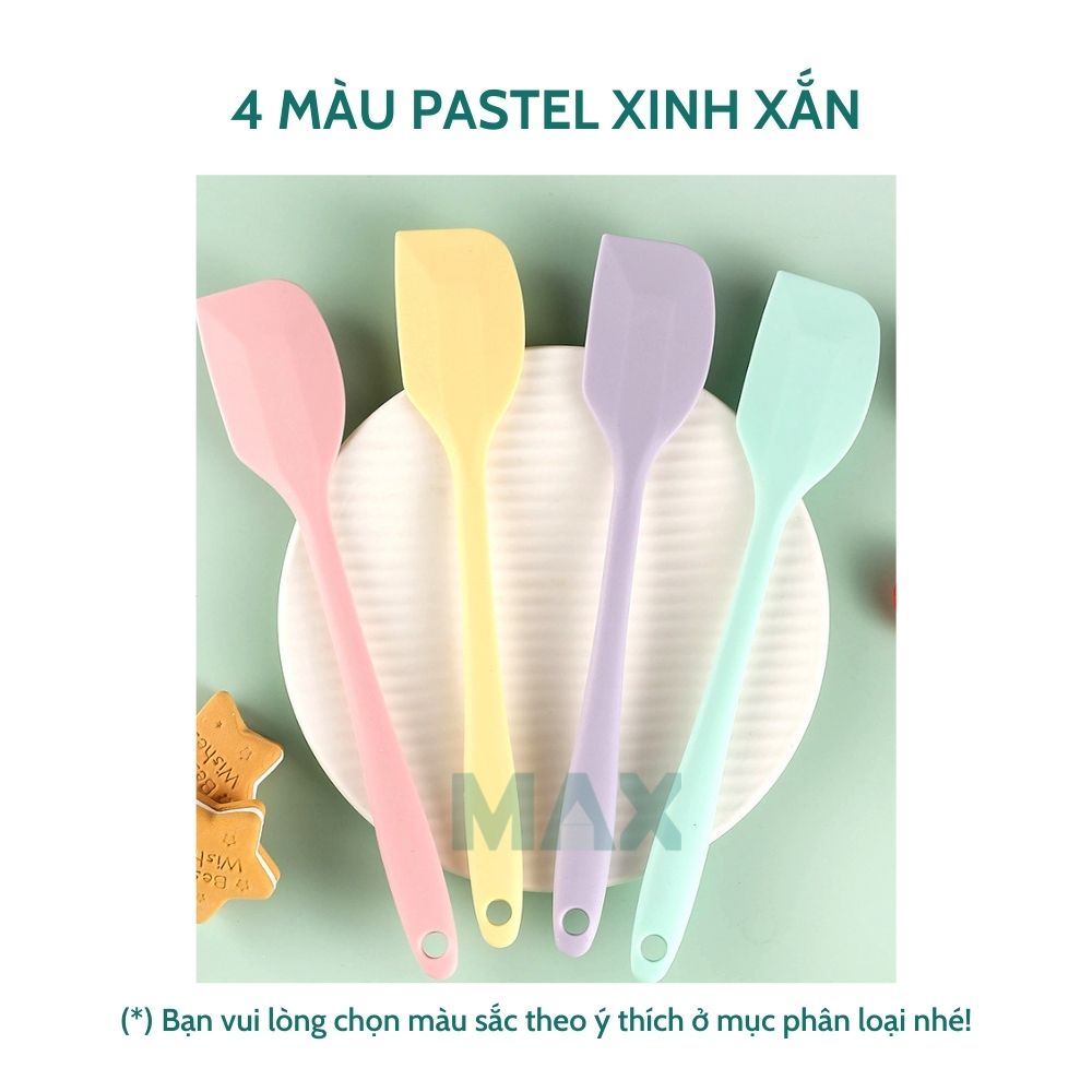 Phới dẹt silicon đúc nguyên khối dùng trộn bột vét bột làm bánh nấu ăn size lớn 28cm size nhỏ 21cm