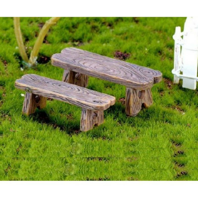 Ghế Gỗ Dài - Mô Hình Trang Trí Tiểu Cảnh, terarium, hồ nước