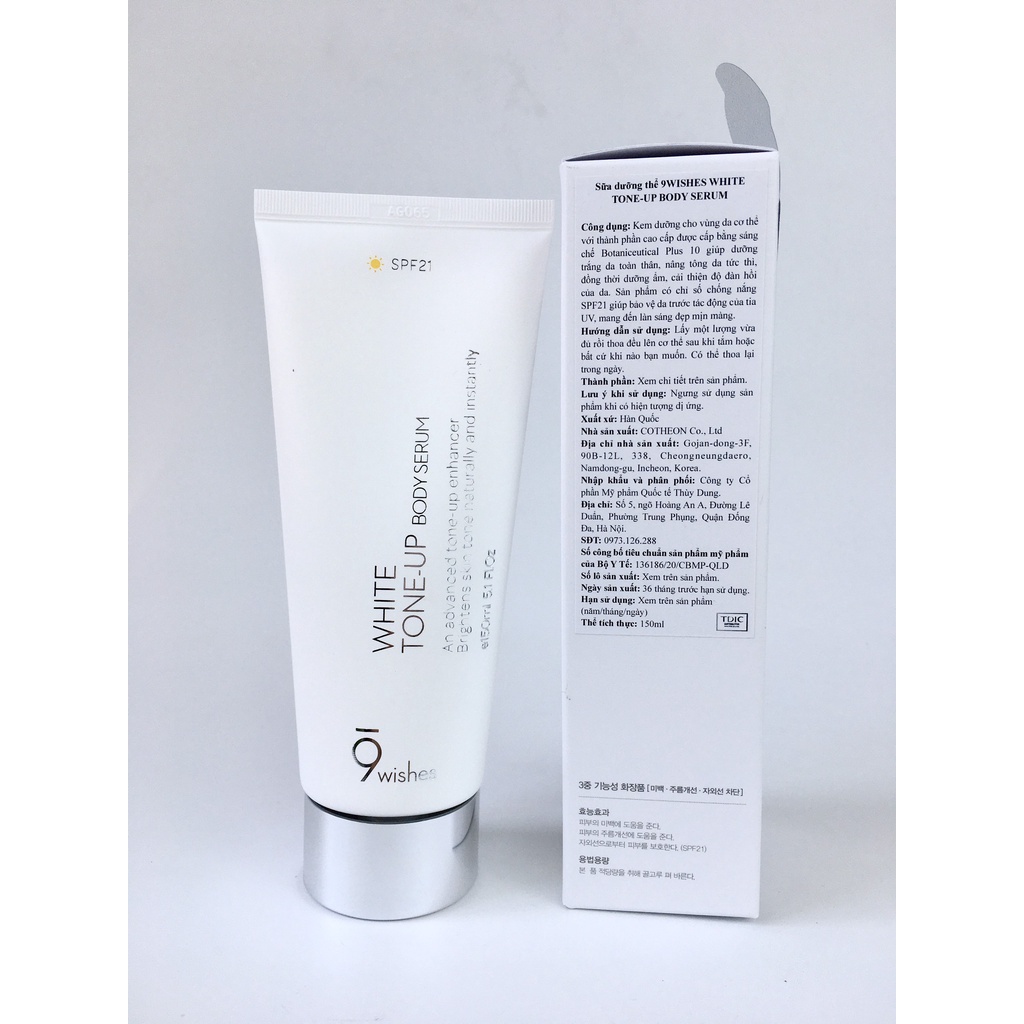 Kem Dưỡng Trắng Da Toàn Thân 9Wishes White Tone Up Body Serum 150ml