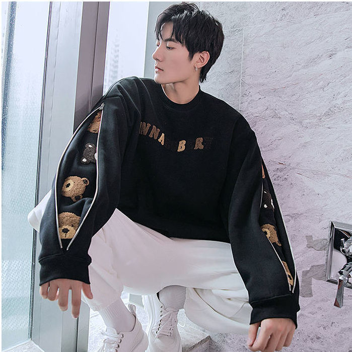 Áo Hoodie Dáng Rộng Có In Hình Gấu Thời Trang Cao Cấp Cho Nam
