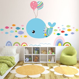 DECAL DÁN TƯỜNG CÁ VOI XINH XH9218