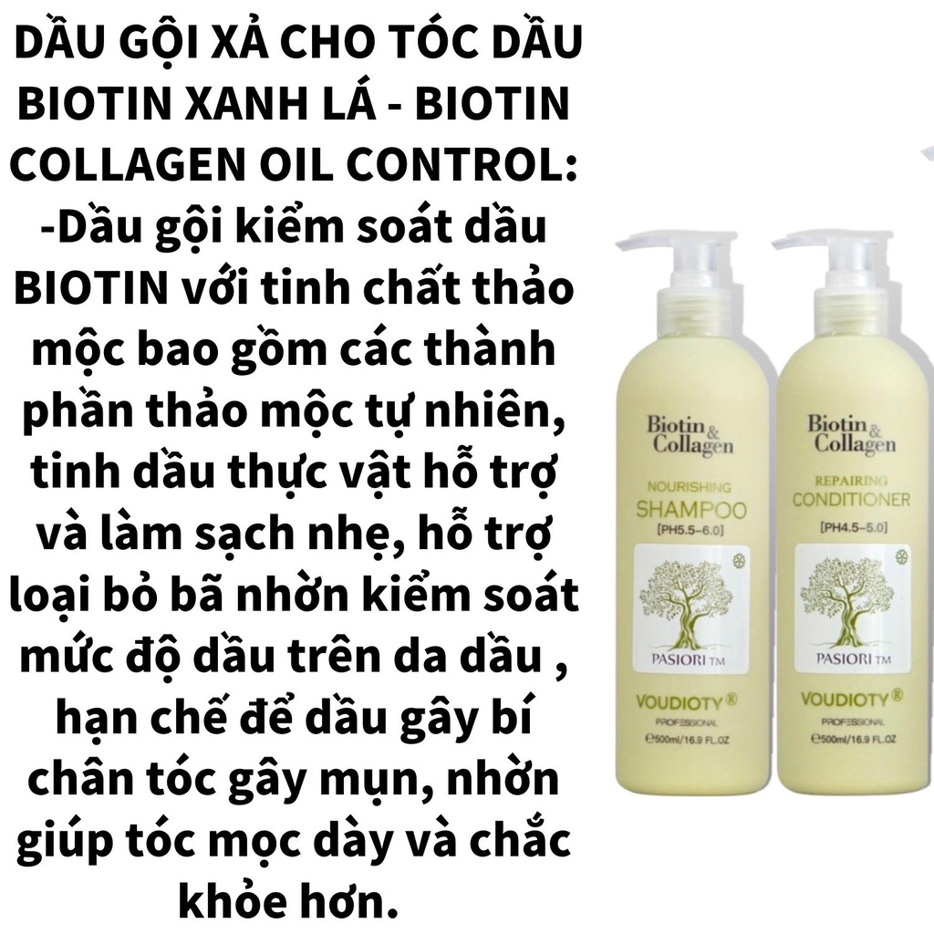 Cặp Dầu gội xả biotin [Siêu mềm mượt 100%-Hàng Auth] Dầu gội xả biotin collagen new siêu mềm mượt cho tóc khô