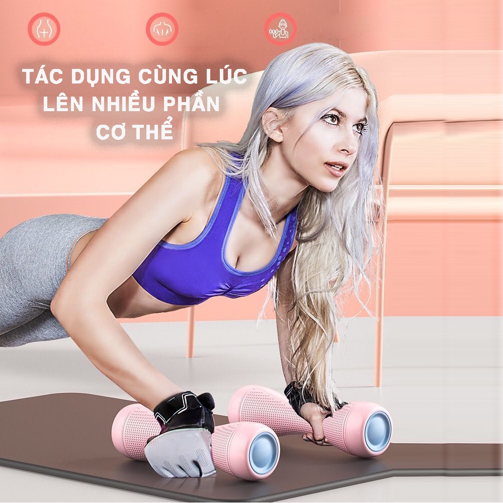 Tạ tay nữ tập yoga Dumbell 2 - 4 kg - thiết bị tập tạ nhựa giảm cân thon tay - tăng cường sức khỏe mùa dịch