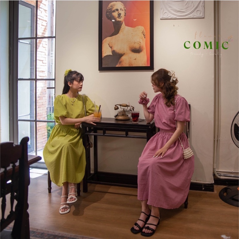 ĐẦM VÁY HOA NHÍ DÁNG DÀI COMIC