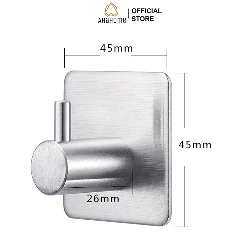 Móc Inox SUS304 Ahahome Treo Quần Áo Sử Dụng Keo Dán 3M Siêu chắc chắn