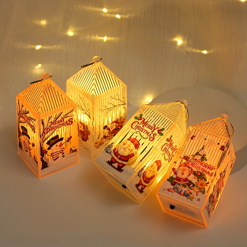 Đèn LED Hình Ông Già Noel / Người Tuyết / Tuần Lộc Cầm Tay Trang Trí Giáng Sinh Năm Mới