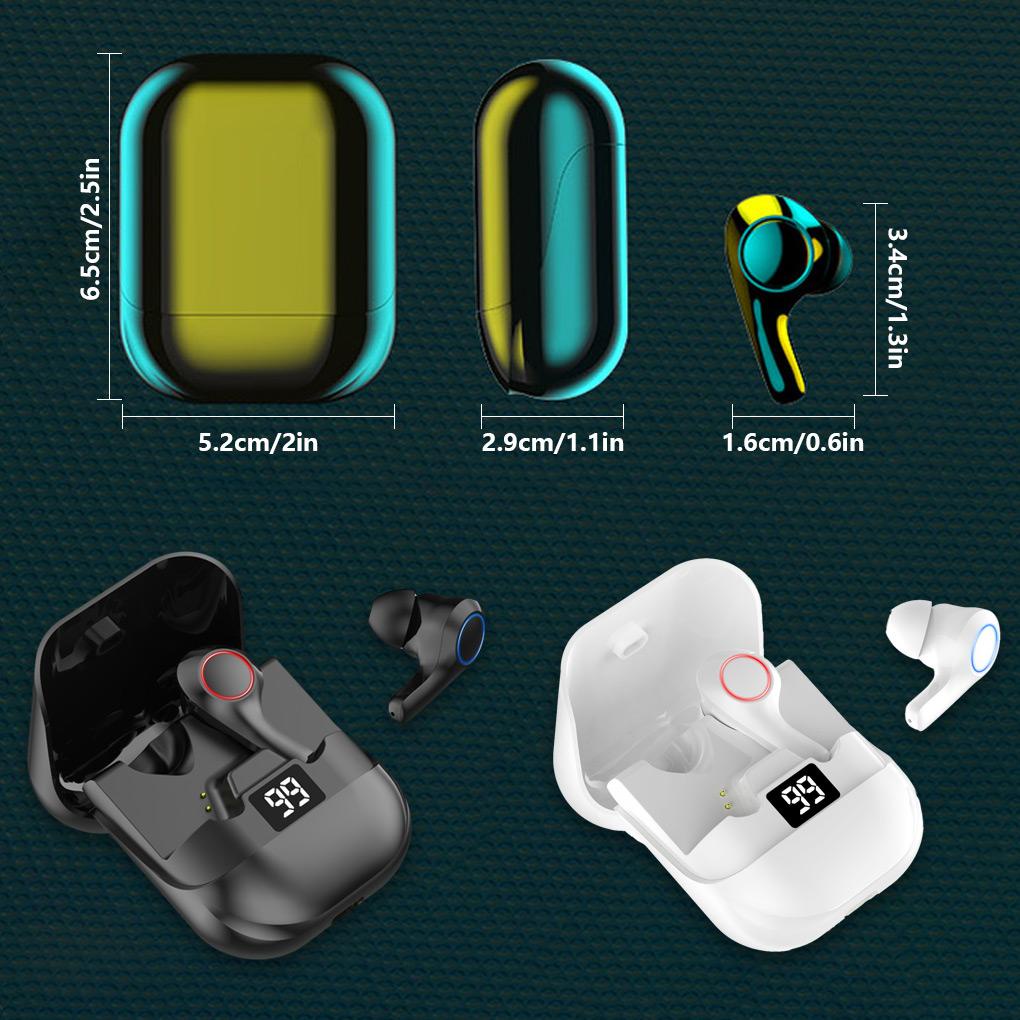Set 2 Tai Nghe Nhét Tai Bluetooth Không Dây 5 1 Màn Hình Kỹ Thuật Số Thích Hợp Chạy Bộ / Du Lịch
