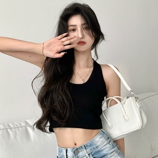 Áo Croptop Dệt Kim Cổ Yếm Cột Dây Phong Cách Mới 44344