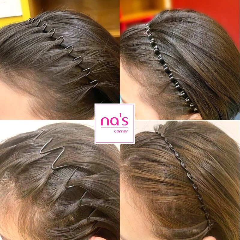 Bờm cài tóc kim loại thiết kế đơn giản cho nam và nữ