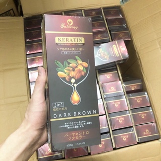  Dầu gội nâu tóc keratin phủ bạc  Dầu gội nâu đen nhuộm tóc màu Nâu   Đen không dính da đầu 500ml 