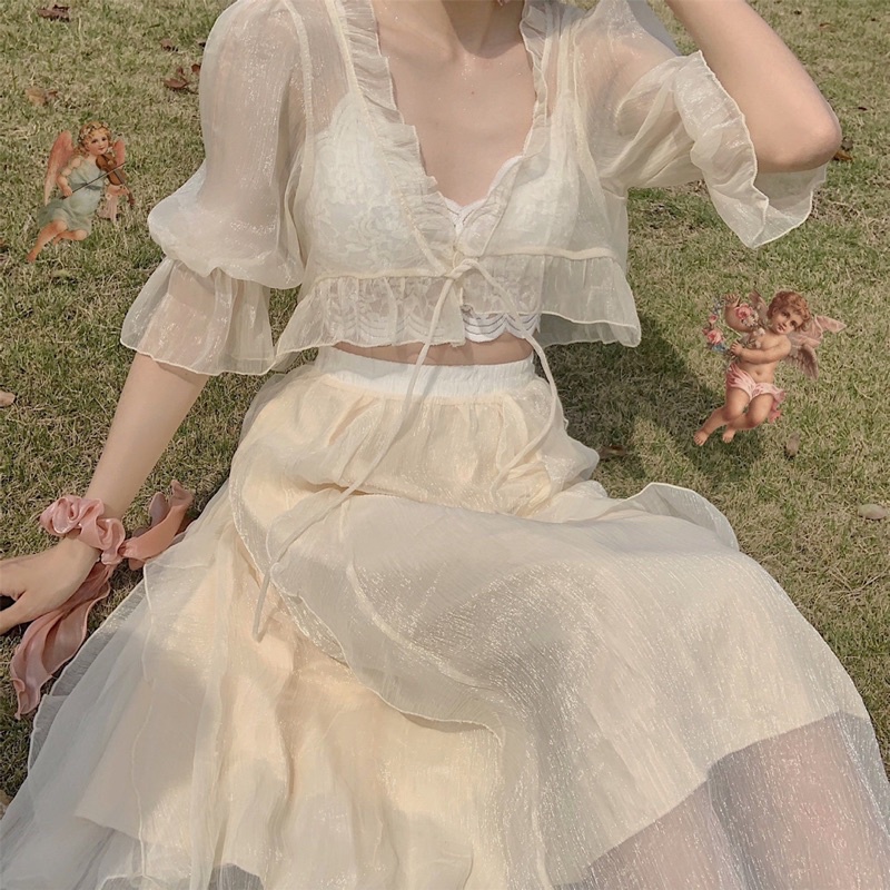 Áo khoác mỏng sexy thắt nơ