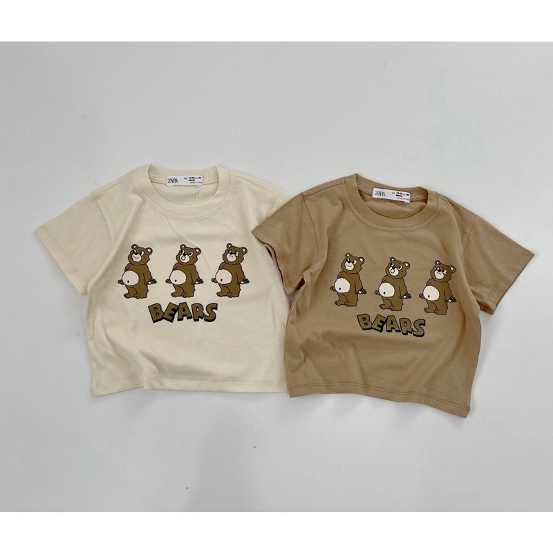 Set 2 áo phông cotton gấu Bear bé trai bé gái-MS95