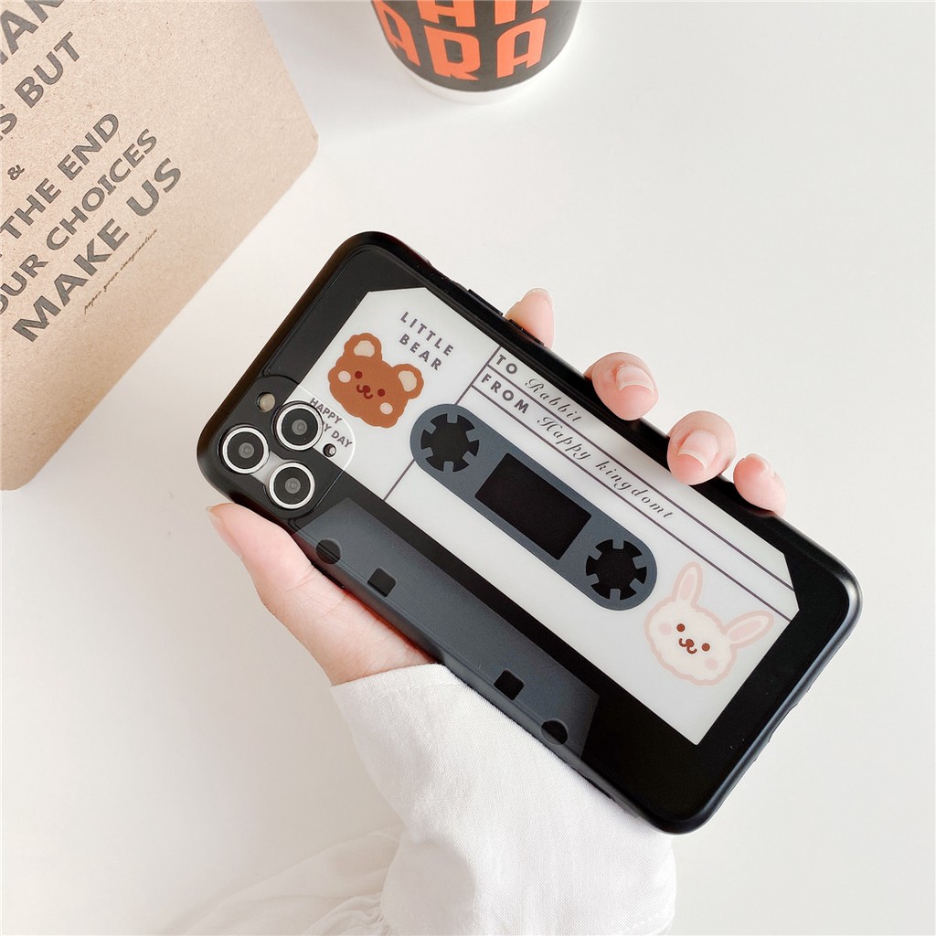 Ốp điện thoại nhựa mềm in hình cuộn băng cassette cho iPhone 11 PRO MAX 7/8plus SE2020 X/XS XR XSMAX