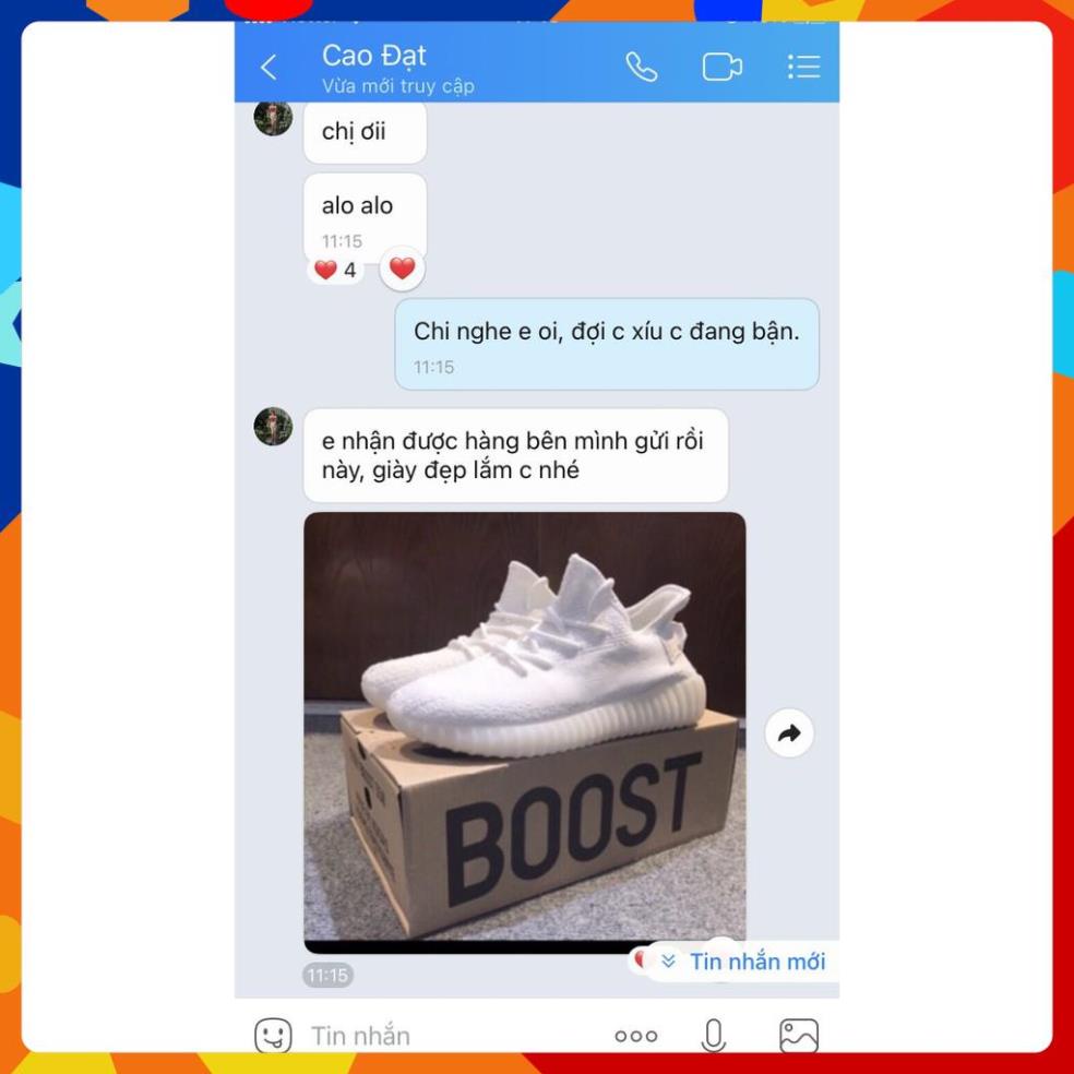 [Freeship - Hàng đẳng cấp] Giày Sneaker Yz350 Trắng Fullbox Freeship, Giày sneaker 350 white sịn sò