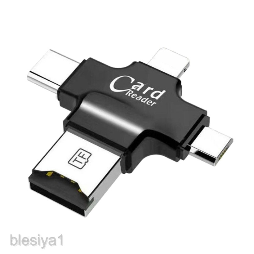 4 in 1 OTG Micro USB Type-C Memory TF Card Reader for iPhone Android Phones