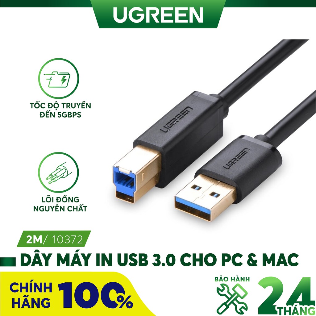 Cáp USB 3.0 AM to BM dài 2M máy in Ugreen 10372 - 10372