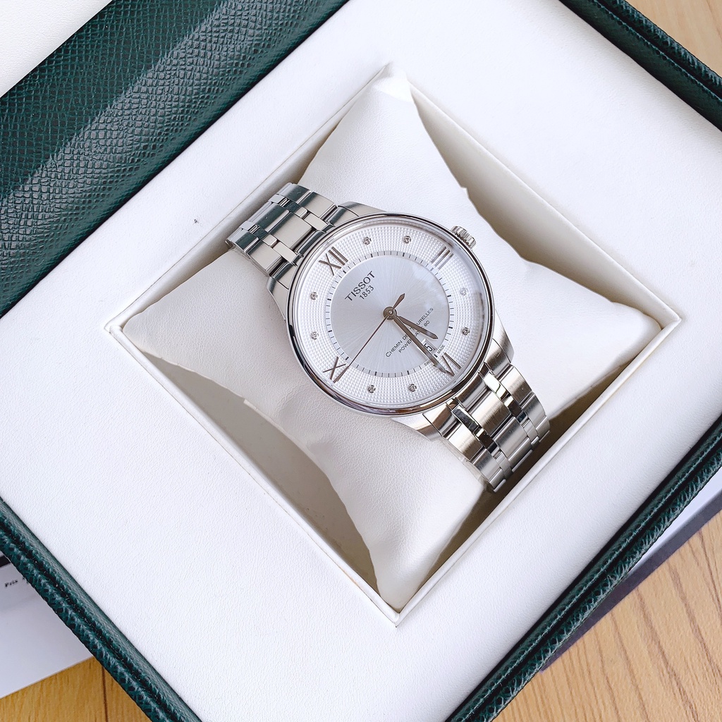 Đồng hồ nam chính hãng Tissot Chemin Des Tourelles Diamond.White - T099.407.11.033.00- Máy cơ tự động - Kính Sapphire