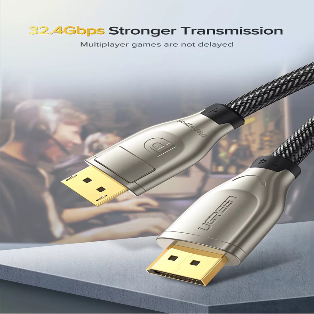 Cáp Displayport 1.4 Cao Cấp Ugreen DP112 Chính Hãng - Hỗ Trợ 8K/60Hz, 4K/144Hz, 2K/165Hz