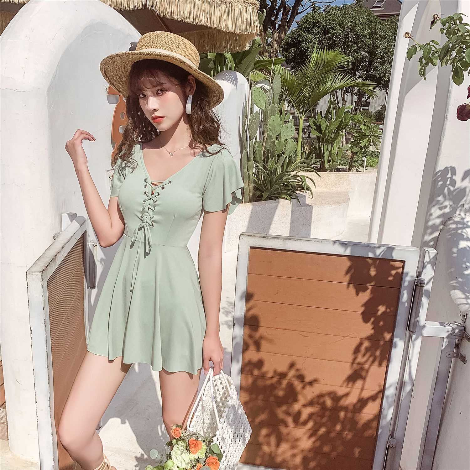 Đồ Bơi Một Mảnh Màu Xanh Bạc Hà Tươi Sáng Cho Nữ | BigBuy360 - bigbuy360.vn