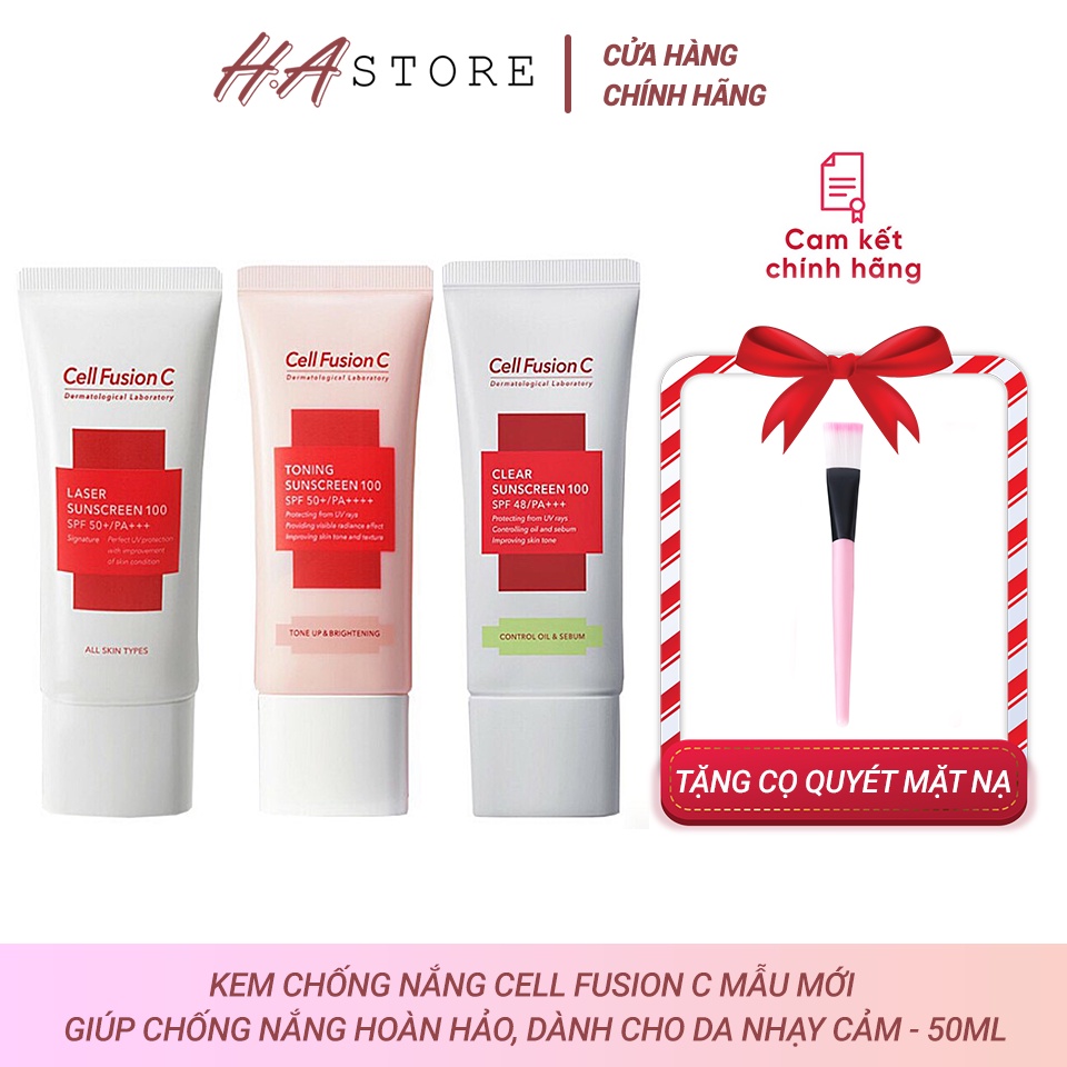 Kem Chống Nắng Cell Fusion C Mẫu Mới - Đỏ, Xanh, Hồng (50ml)