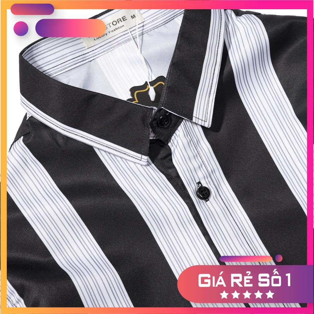 Áo sơ mi TSM họa tiết kẻ sọc lớn lịch lãm mã 55